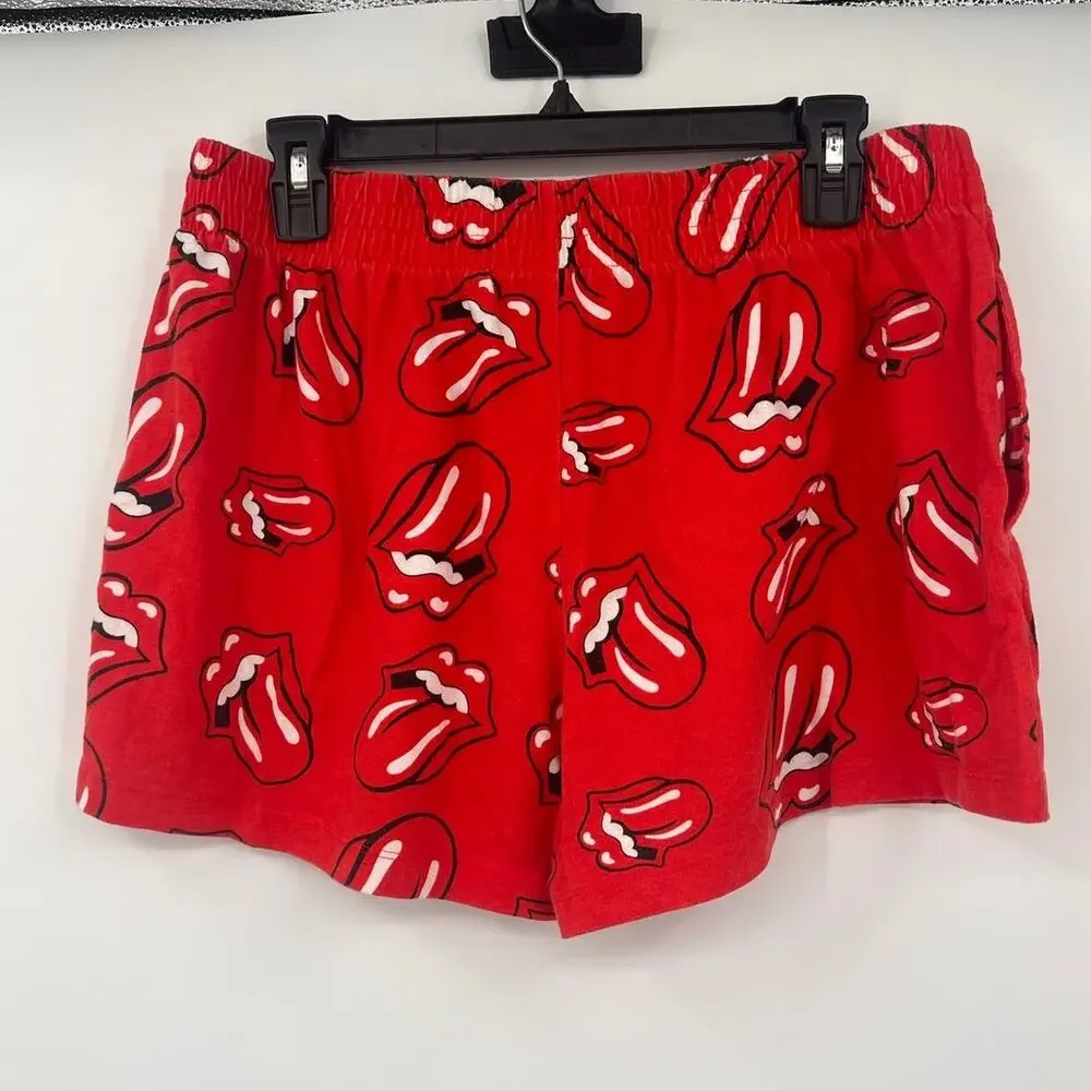 The Rolling Stones Women's XL Red White & Black Shorts Comfy Stretchy w/pockets - Picture 1 of 5